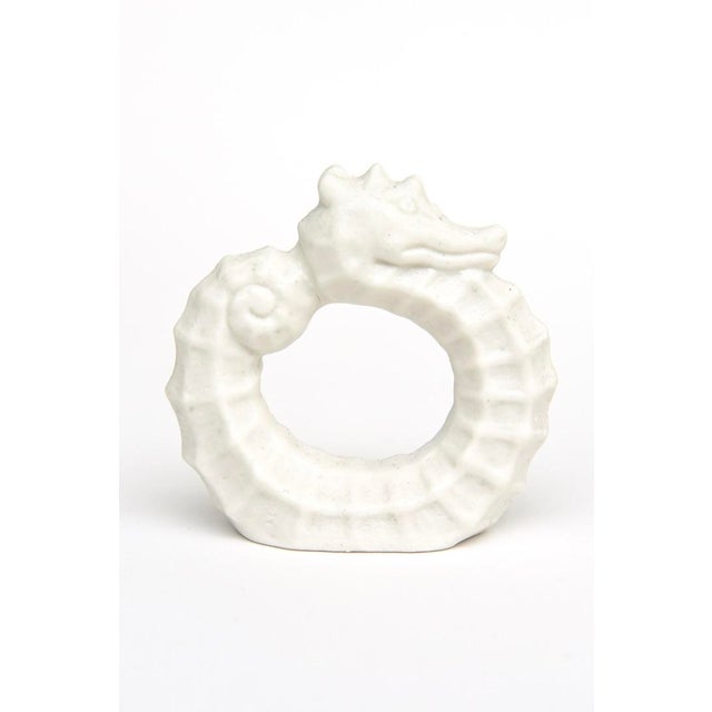 Shafford China Vintage Coastal Porcelain Seahorse Napkin Rings, 1950's, Set of Six For Sale - Image 4 of 10