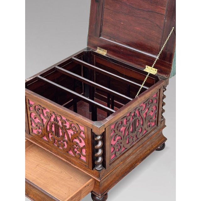 Antique Victorian Rosewood Piano Stool, 1860 For Sale - Image 11 of 13