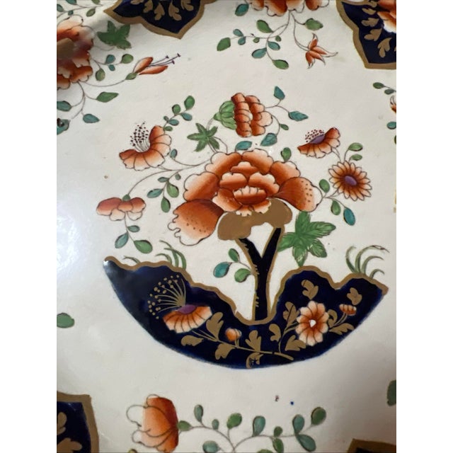 Blue A Fine Pair of Antique Royal Crown Derby Plates, With Staple Repairs, Circa 1820's For Sale - Image 8 of 12