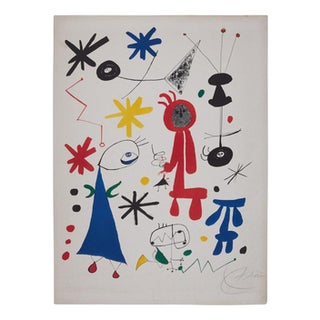 Joan Miró, Composition, Colored Lithograph For Sale