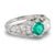 1930s Art Deco Emerald Diamond Platinum Toi Et Moi Ring, Size 5 For Sale - Image 4 of 6