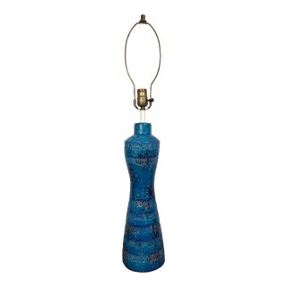 1960s Bitossi Ceramic Hourglass Table Lamp in Rimini Blue by Aldo Londi For Sale
