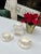 Up for consideration is a beautiful glass and ceramic tea set with painted pink rose details. This would look lovely in...