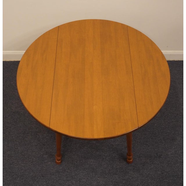 Late 20th Century Tell City Solid Hard Rock Maple Colonial Early American 48" Drop Leaf Dining Table F8162 For Sale - Image 5 of 12