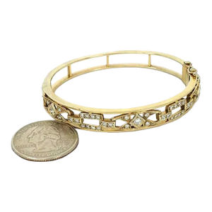 Diamond Fancy 14k Yellow Gold Open Design Bracelet