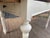 This charming antique extendable table has been given a fresh coat of paint, sanded, and oiled. Width: 115.5 cm, each...