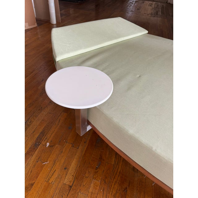 Contemporary Custom Palms Hotel Las Vegas Daybed – Sculptural Oval Form With Integrated Side Tables & Caster Base For Sale - Image 3 of 16
