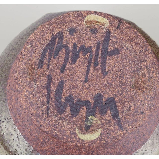 Ceramic Hexagonal Ceramic Vase in Raku Technique from Birgit Krog, 1970s For Sale - Image 7 of 8