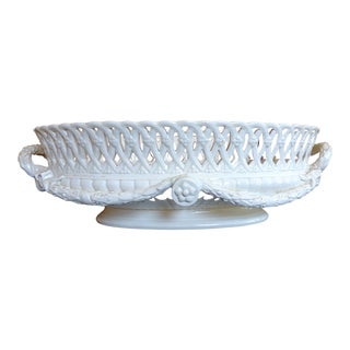 Late 1800's Wedgwood Reticulated Large Creamware Centerpiece Bowl For Sale