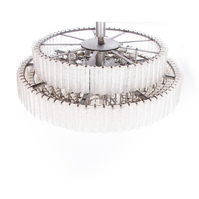 1960s Large Murano Glass Tubes Ballroom Chandelier from Doria, 1960s For Sale - Image 5 of 16