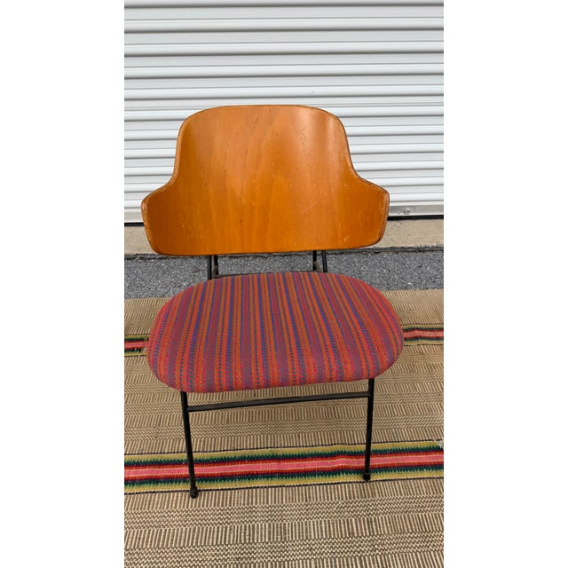 A Vintage Mid Century Danish Kofod Larsen Wrought Iron Penguin Lounge Chair, 1950’s Made in Denmark by Selig for Kofod...
