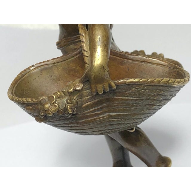 19th Century 19th Century French Bronze Flower Girl Sculpture by Auguste Moreau For Sale - Image 5 of 11