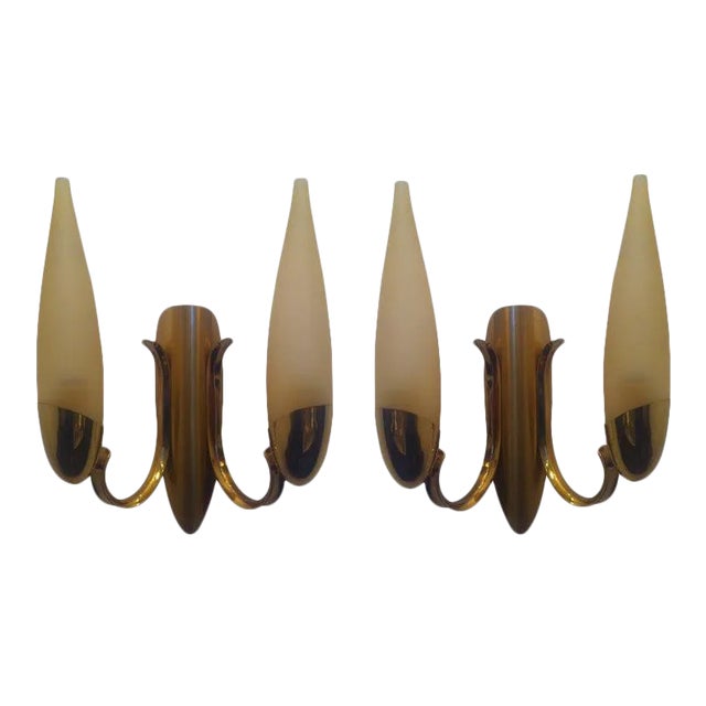 Pair of "High Style" Austrian, 1970s Sconces For Sale