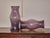 Mid 20th Century Amethyst Midcentury Period Hurricane Lamp Glass Shades, a Pair For Sale - Image 5 of 8