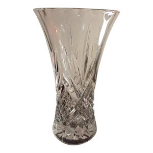Vintage 1970s Cut Crystal Decorative Vase