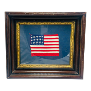 Antique 48 Star Linen Flag, Framed