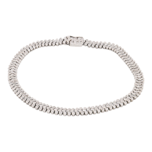 Vintage 3.00 Carat Diamond 18k White Gold Tennis Bracelet