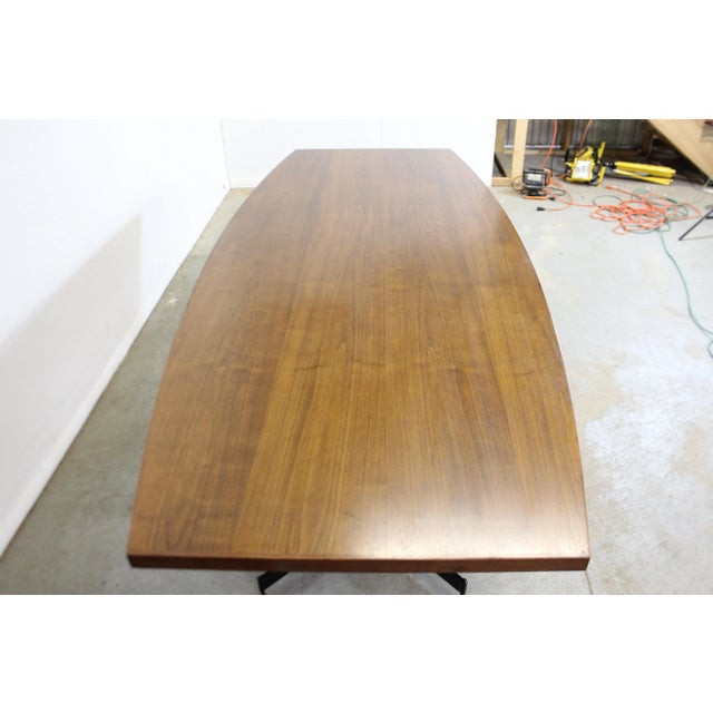 Mid-Century Modern Walnut Surfboard Conference/Dining Table For Sale - Image 4 of 13