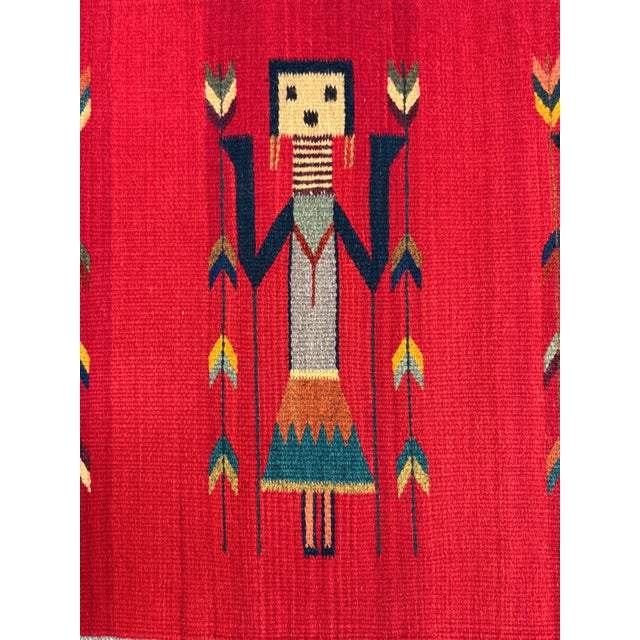 Late 20th Century 1ft 11in × 3ft 8in Southwestern Navajo Yei Russet Ancestor Area Rug For Sale - Image 5 of 11