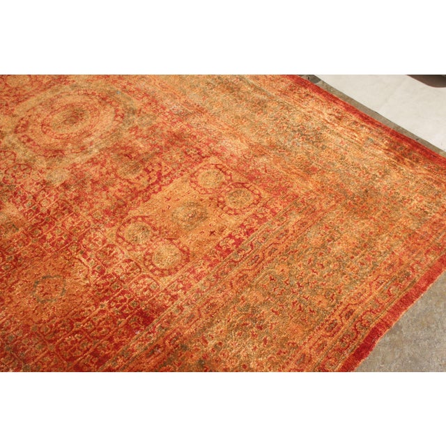 Rug & Kilim’s Classic Agra Style Rug in Red, Orange Geometric Pattern For Sale In New York - Image 6 of 8
