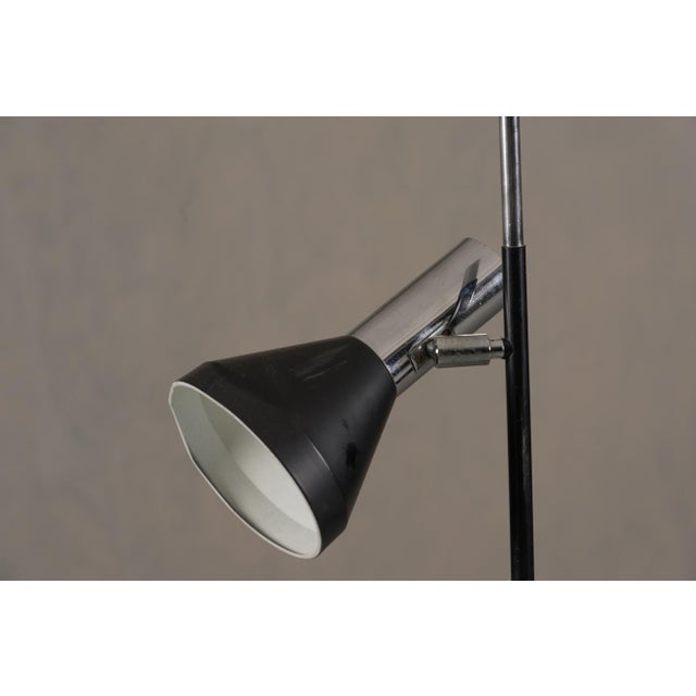 Mid-Century Modern Vintage Black 2-Bulbs Floor Lamp, Germany, 1970s For Sale - Image 3 of 5