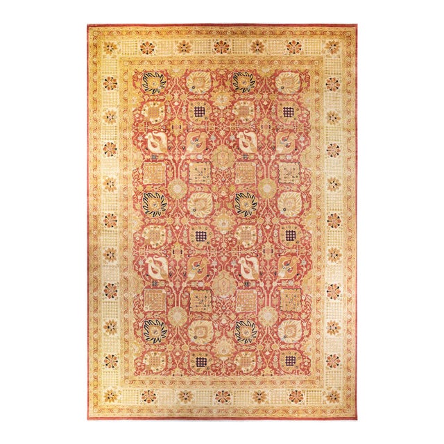 Eclectic, One-of-a-Kind Hand-Knotted Area Rug - Orange, 12' 0" x 18' 6" For Sale