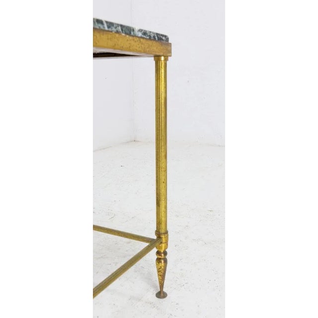 Mid-Century Marble and Gilt Brass Coffee Table from Maison Jansen, France For Sale - Image 6 of 7