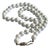 Vintage Mid Century Glass Faux Pearl Necklace With Filigree Fishhook Clasp For Sale