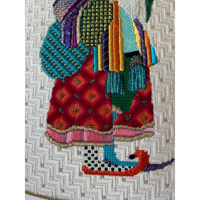 1990s 1999 Whimsical Handmade Folk Art Pillow For Sale - Image 5 of 15