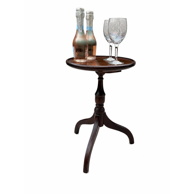 Traditional Vintage Petite Georgian Revival Mahogany Wine Table For Sale - Image 3 of 9