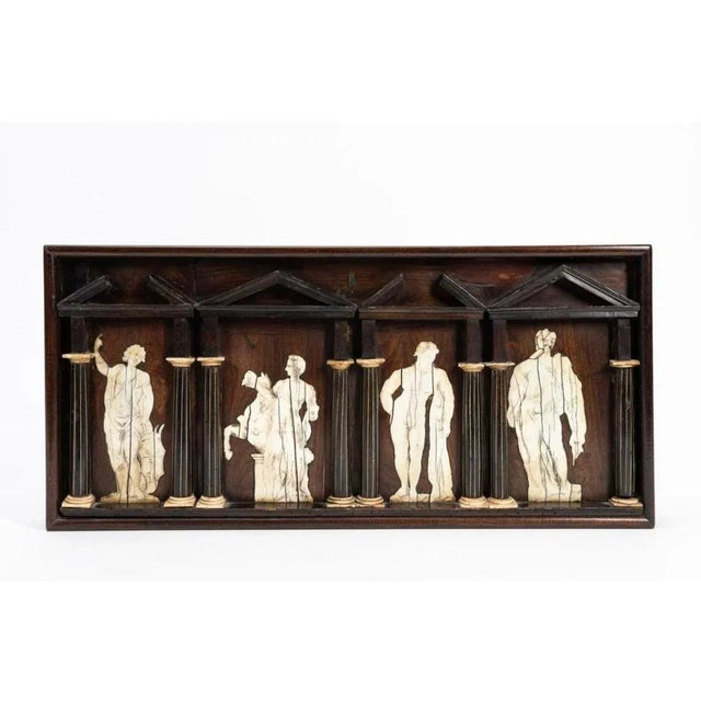 18th Century Grand Tour Classical Architectural Panel With Allegorical Inlaid Figures For Sale - Image 9 of 9
