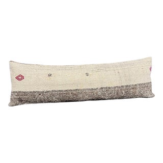 Turkish Hemp Pillow Cushion Natural Beige Gray Cushion Cover 14x45 For Sale