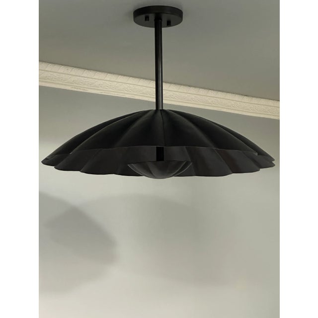 Not Yet Made - Made To Order Modern Black Flush Mount Ceiling Light Fixture Flower-Inspired Minimalist Lighting For Sale - Image 5 of 9