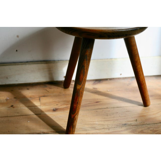Vintage Tripod Stool in Wood, 1950s For Sale - Image 4 of 14