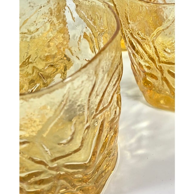 Lemon Crinkle Lowballs- Set of Four For Sale - Image 10 of 13