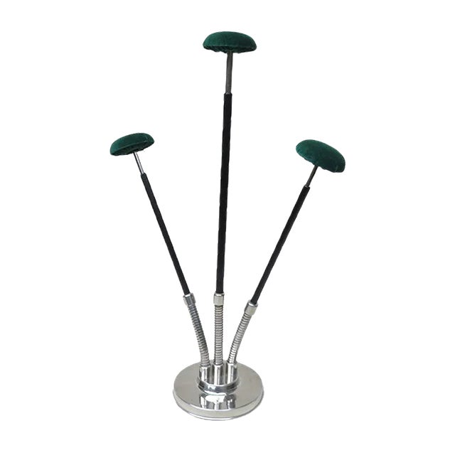 Art Deco Chrome 3-Fold Hat Stand For Sale