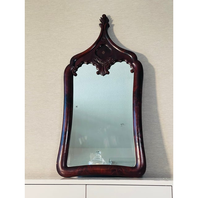 19 Th C American Antique Gothic Style Walnut Wall Mirror For Sale - Image 10 of 12