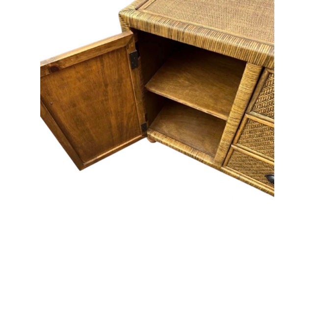 Vintage Italian Rattan and Wicker Sideboard, Credenza, Buffet, Console For Sale In Miami - Image 6 of 8