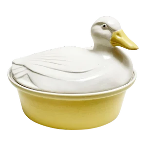 Vintage Ceramic Swan Casserole & Serving Pot