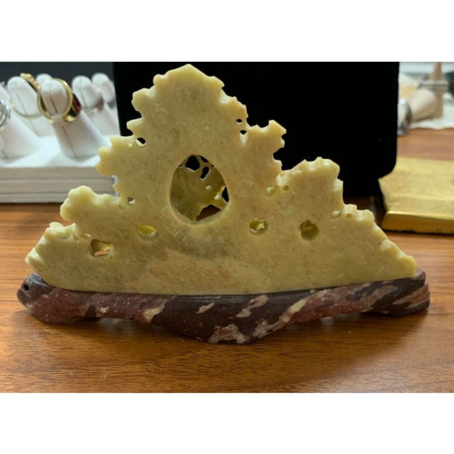 Asian Antique Handcarved Soapstone Sculpture of Grape Vine For Sale - Image 3 of 7