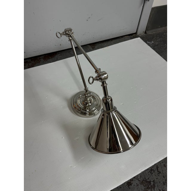 Industrial Ralph Lauren for Visual Comfort Library Polished Nickel Wall Sconce For Sale - Image 3 of 12