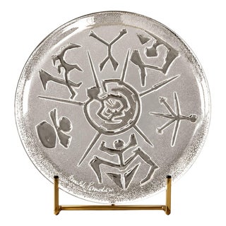 Italian Sculptural Glass Plate by Arnaldo Pomodoro For Sale