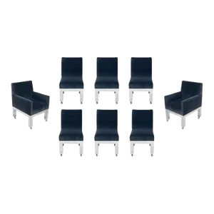 1970s Chrome Cityscape Dining Chairs by Paul Evans for Directional - Set of 8