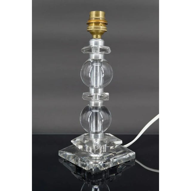 Art Deco Crystal Lamp by Jacques Adnet for Bacarrat, 1940s For Sale - Image 6 of 10