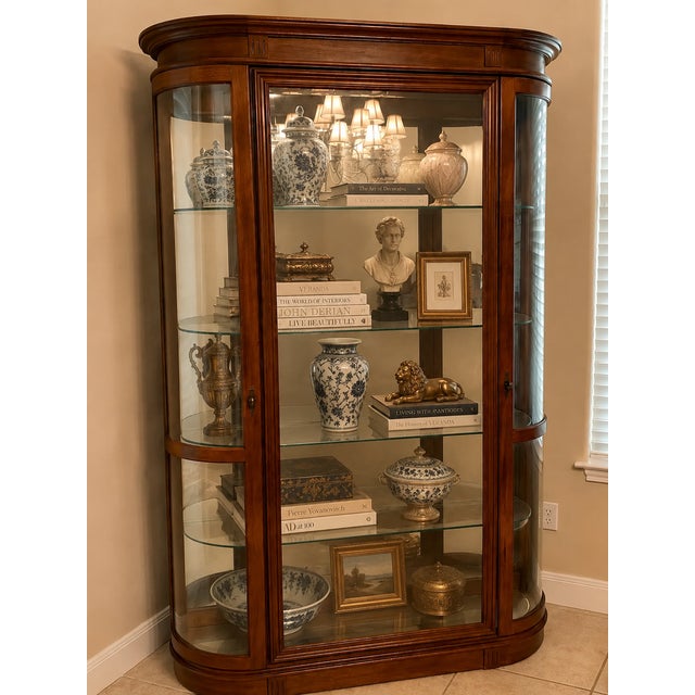 1960s Elegant Pulaski Display Cabinet With Curved Glass For Sale - Image 12 of 13