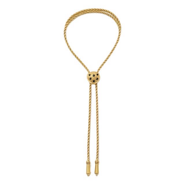 Late 20th Century 14k Sliding Heart Adjustable Rope Necklace 30" For Sale