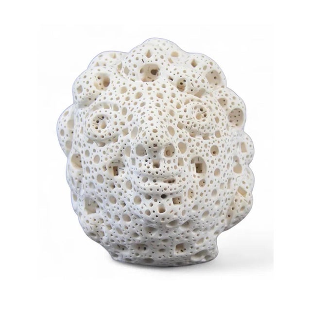 White Alexander Ney, White Terracotta Modernist Abstract Sculpture Head Russian Artist Alexander Ney For Sale - Image 8 of 10