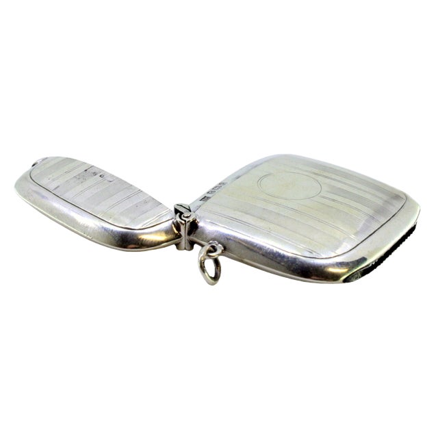 Silver Guilloche Silver Matchbox with Bands at the Top Surrounding a Monogram Card For Sale - Image 8 of 8