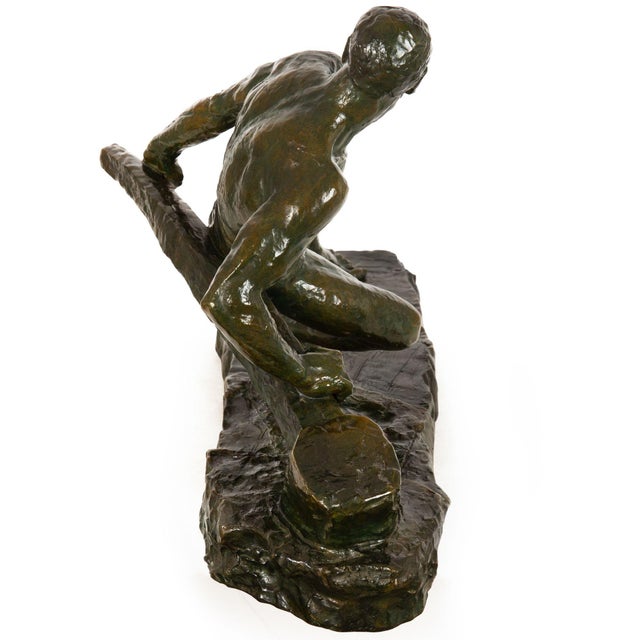 Early 20th Century “The Lock” Antique Art Deco French Bronze Sculpture by Pierre Le Faguays For Sale - Image 5 of 18