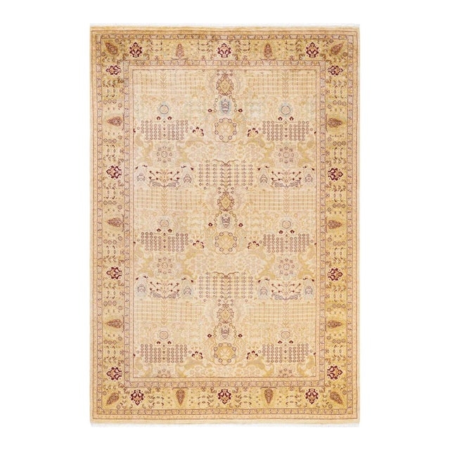 Ivory Mogul, One-of-a-Kind Hand-Knotted Area Rug in Ivory, 6' 1" x 8' 10" For Sale - Image 8 of 8